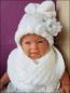 Mobile Preview: Baby/Kinder Mütze mit Loopschal, gestrickt, weiß oder creme
