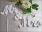 Preview: Hochzeitsdeko, Buchstaben Mr&Mrs, weiß