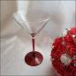 Preview: Martini Glas mit rotem Fuß zur Tischdekoration