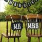 Preview: Mr & Mrs Schilder, groß,  für die Brautstühle, Dekoration, Fotoshooting