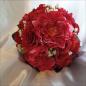 Preview: Brautstrauß aus Kunstblumen, rot.