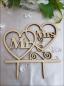 Preview: Tortenaufsatz Cake Topper, 2 Herzen, MR&MRS