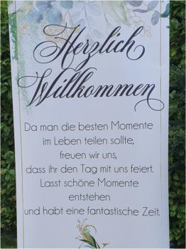 Vermietung - Banner, Roll-Up Display - Herzlich Willkommen