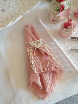 Vermietung  - Servietten aus Leinen in rosa