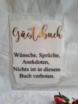 Acryl Schild Gästebuch