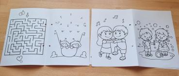 Malbuch für Kinder zur Hochzeit  mit Buntstifte