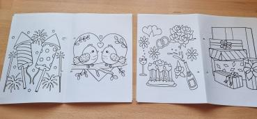 Malbuch für Kinder zur Hochzeit  mit Buntstifte