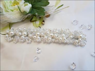 Braut Haarschmuck aus Perlen, Farbe Elfenbein