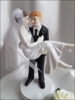 Cake Topper, Brautpaar, Er trägt Sie auf Händen