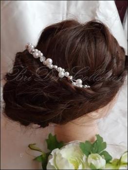 Haarreif, Haarschmuck, Kopfschmuck aus Perlen und Crystal Perlen, Modell Talia