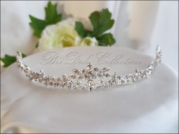 Silberfarbene Strass Tiara, Krone #3