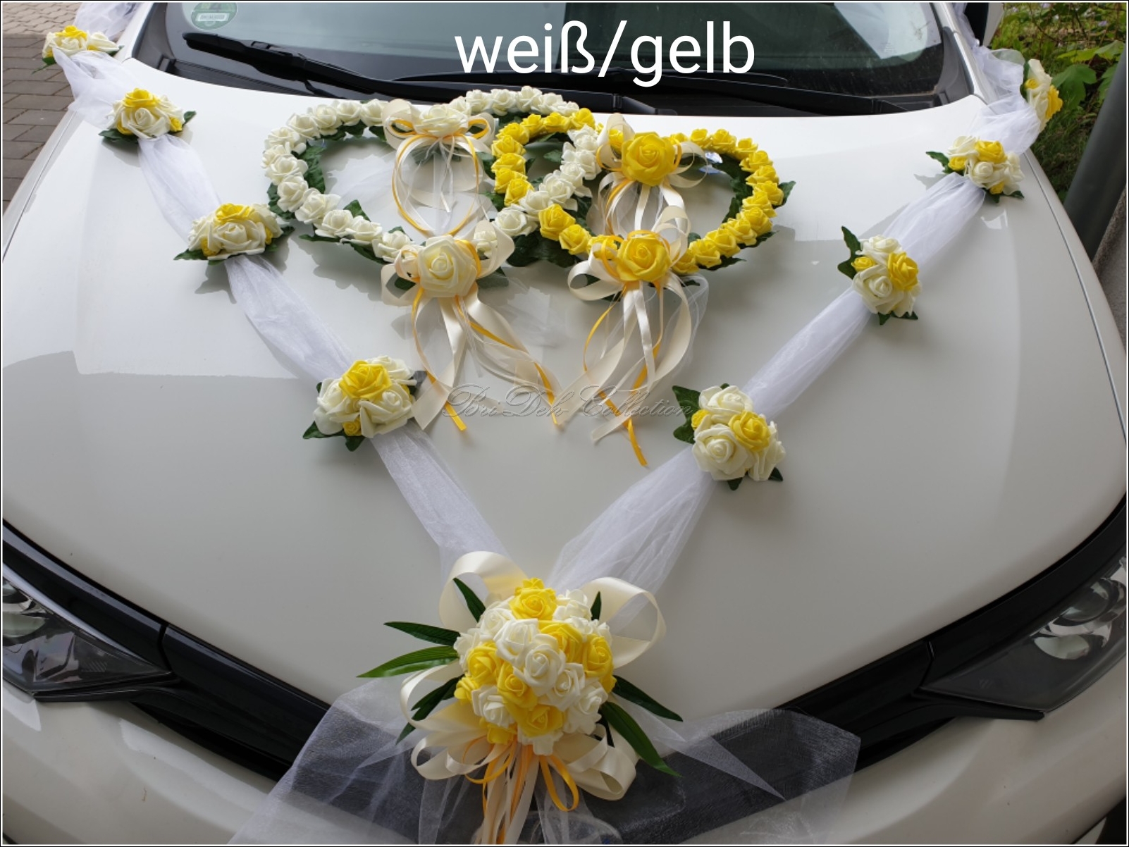 BriDeh-Collection - Autoschmuck V und 2 Herzen im Set.