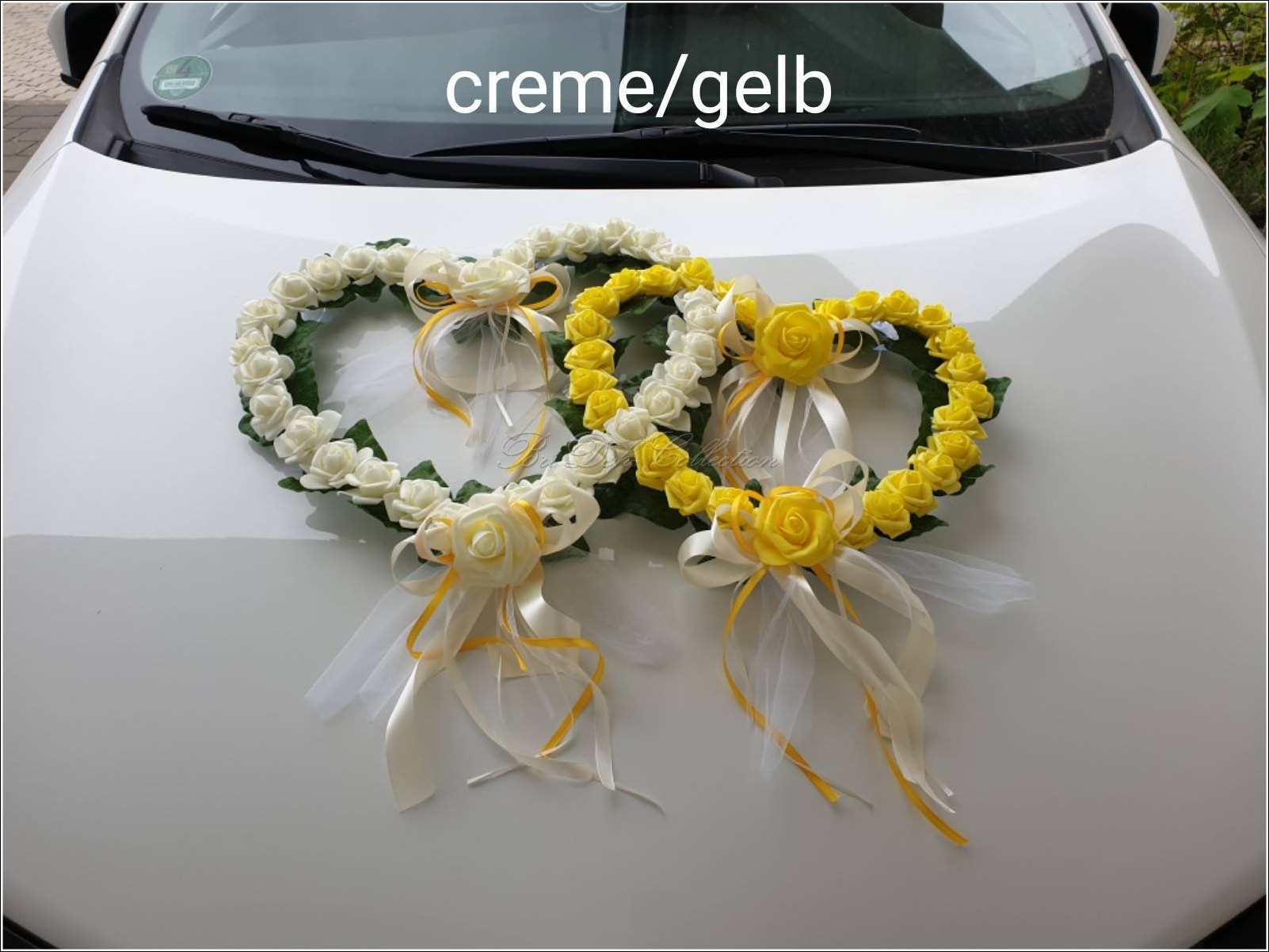 BriDeh-Collection - Autoschmuck V und 2 Herzen im Set.