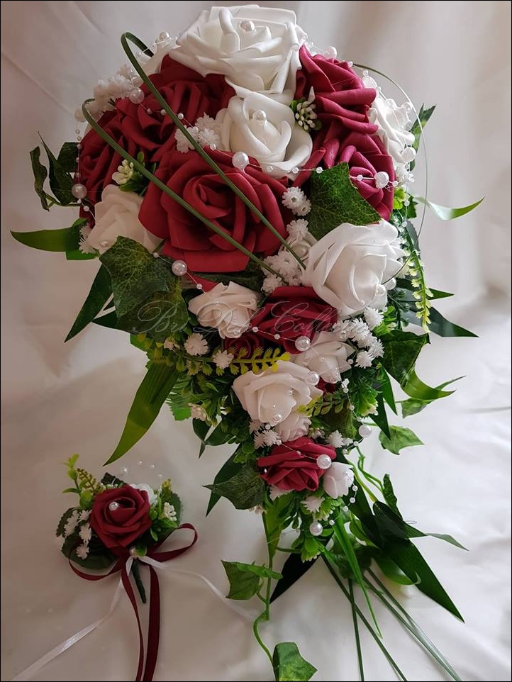BriDeh-Collection - Brautstrau aus Kunstblumen, Wasserfall Optik