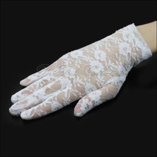 BriDeh-Collection - 1 Paar Spitzenhandschuhe fr Kommunion o. Hochzeit