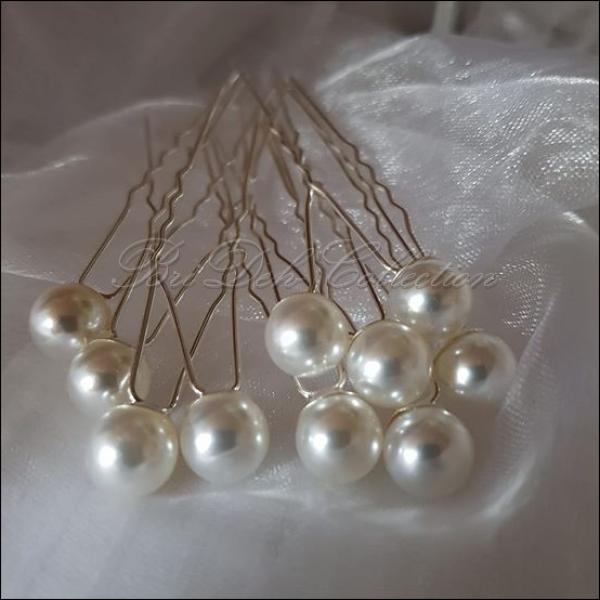 10 Haarnadeln mit Perlen