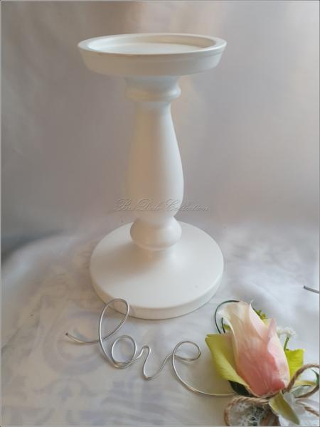 Vermietung - Kerzenständer weiß, 21cm