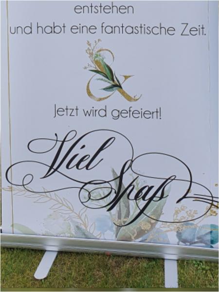 Vermietung - Banner, Roll-Up Display - Herzlich Willkommen