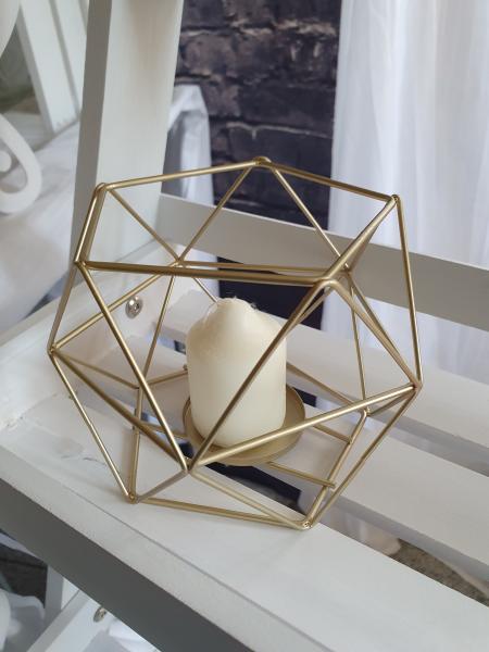 Vermietung - Teelichthalter, geometrische Form, Farbe kupfer oder gold
