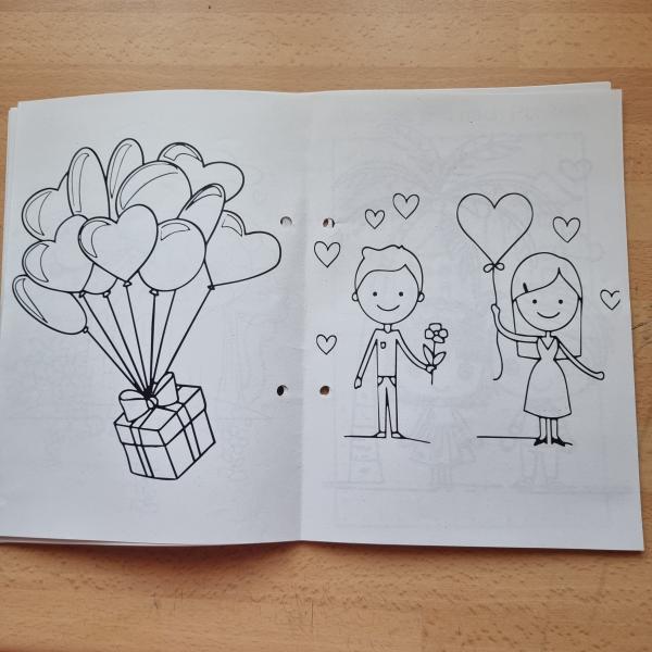 Malbuch für Kinder zur Hochzeit  mit Buntstifte