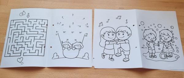 Malbuch für Kinder zur Hochzeit  mit Buntstifte