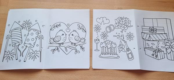 Malbuch für Kinder zur Hochzeit  mit Buntstifte