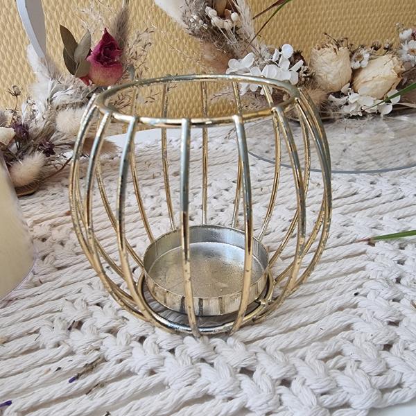 Vermietung  - kleiner runder Teelichthalter Gold