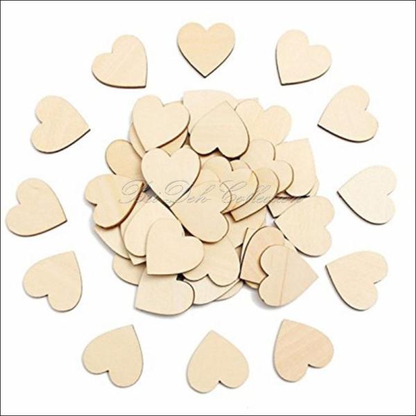 40 Holzherzen 3x3cm