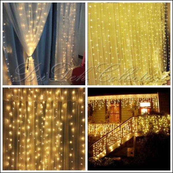 Lichtervorhang, LED, 3x3m, Warmweiß oder Kaltweiß