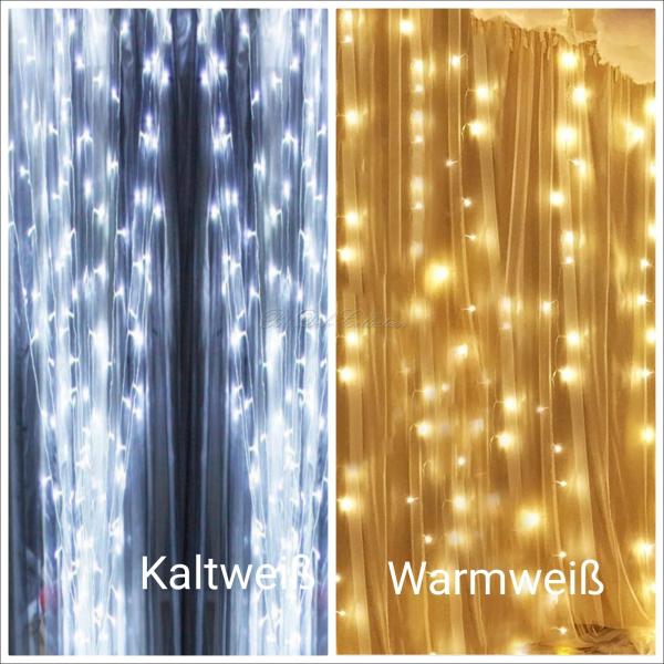 Lichtervorhang, LED, 3x3m, Warmweiß oder Kaltweiß