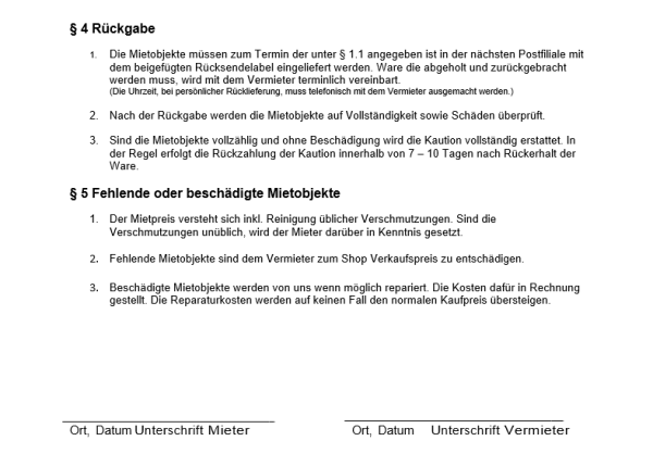 Mietvertrag zur Voransicht