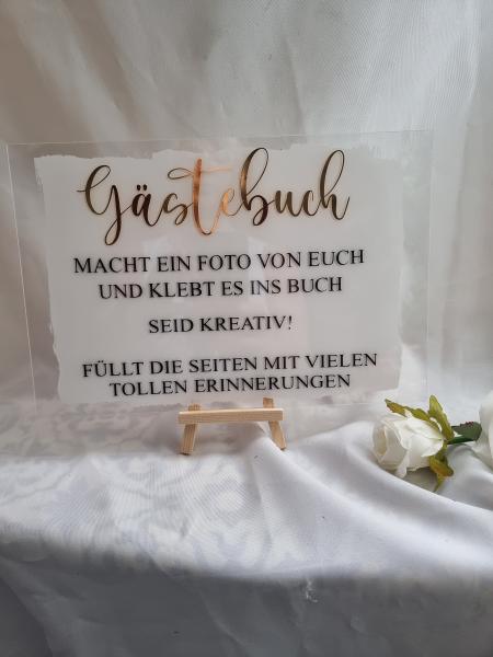 Acryl Schild Gästebuch, Macht ein Foto...