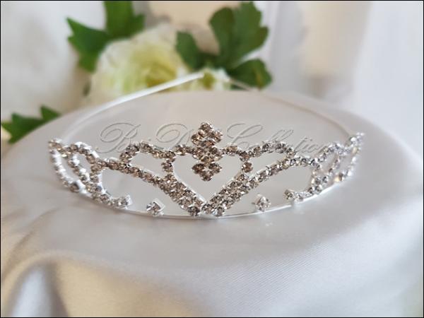 Silberfarbene Strass Krone, Reif, Tiara, zur Hochzeit oder Kommunion #2