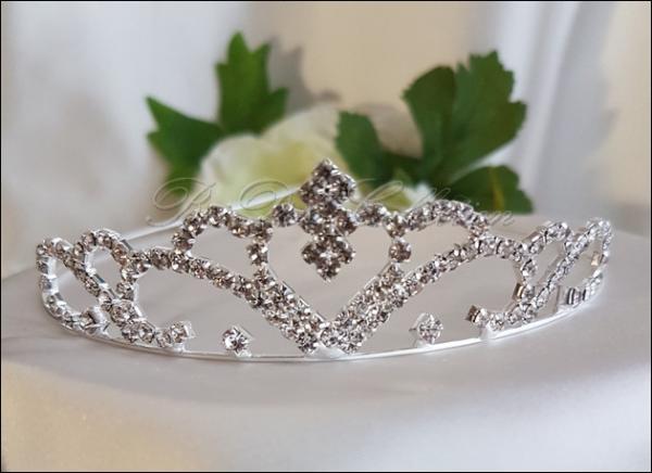 Silberfarbene Strass Krone, Reif, Tiara, zur Hochzeit oder Kommunion #2