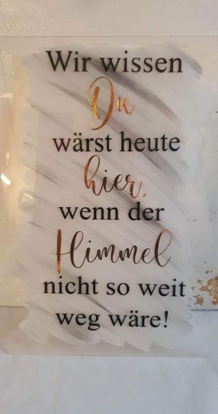 Acryl Schild Gedenken Verstorbene