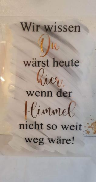 Acryl Schild Gedenken Verstorbene