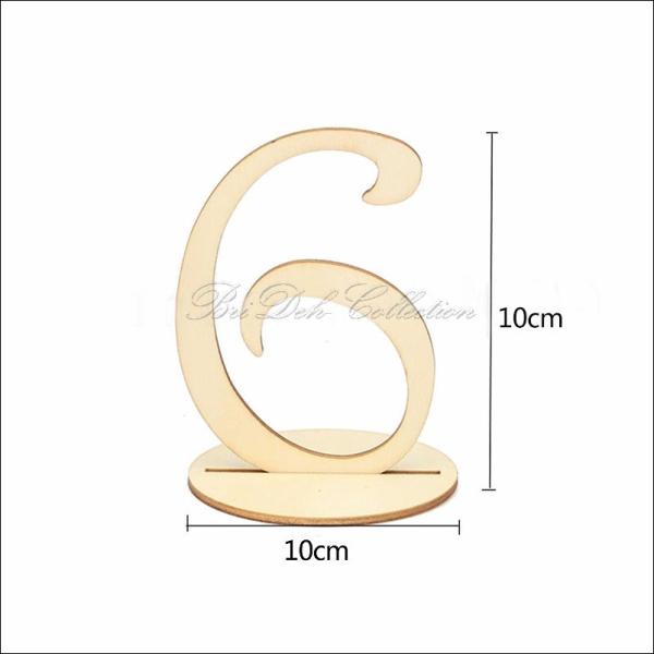 Tischnummern aus Holz, 1-10 und 11-20, Tischdekoration