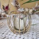 Vermietung  - kleiner runder Teelichthalter Gold