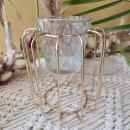 Vermietung  - Teelichthalter gold mit Glaseinsatz